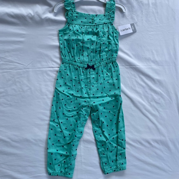 Carter's Other - BNWT Carter's Flutter-sleeve Heart-print Jumpsuit, Baby Girls (0-24 Months)
